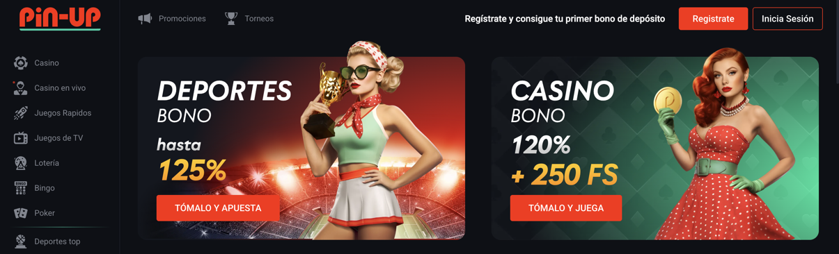 PinUp Casino Main Pge